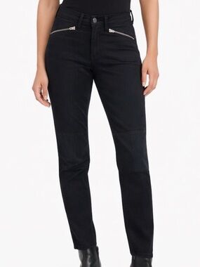 rag & bone Black Skinny Moto Jeans Zipper Pockets Women’s Sz 24 Bikercore Edgy